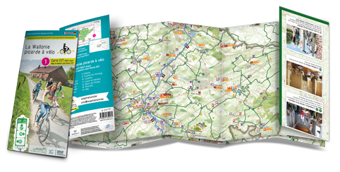 Picardy Wallonia by bike –Map of the EAST